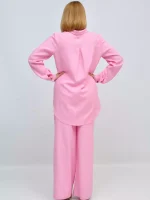 Жіночий лляний костюм рожевий - Зображення 3