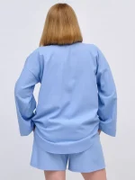 Жіночий костюм з льону блакитний - Зображення 4