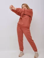 Спортивний костюм на флісі теракот